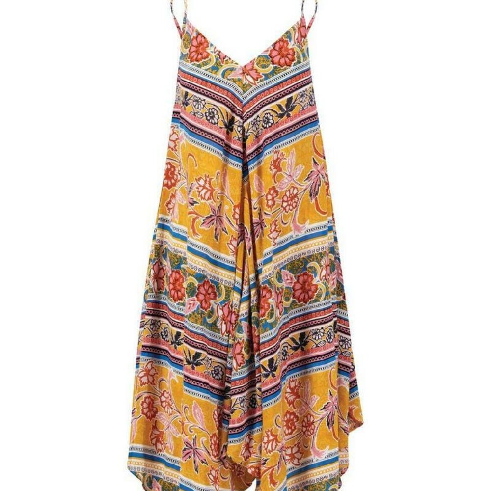 Old Khaki TALULAH DRESS Floral Printed Strap Asymmetrical M 8